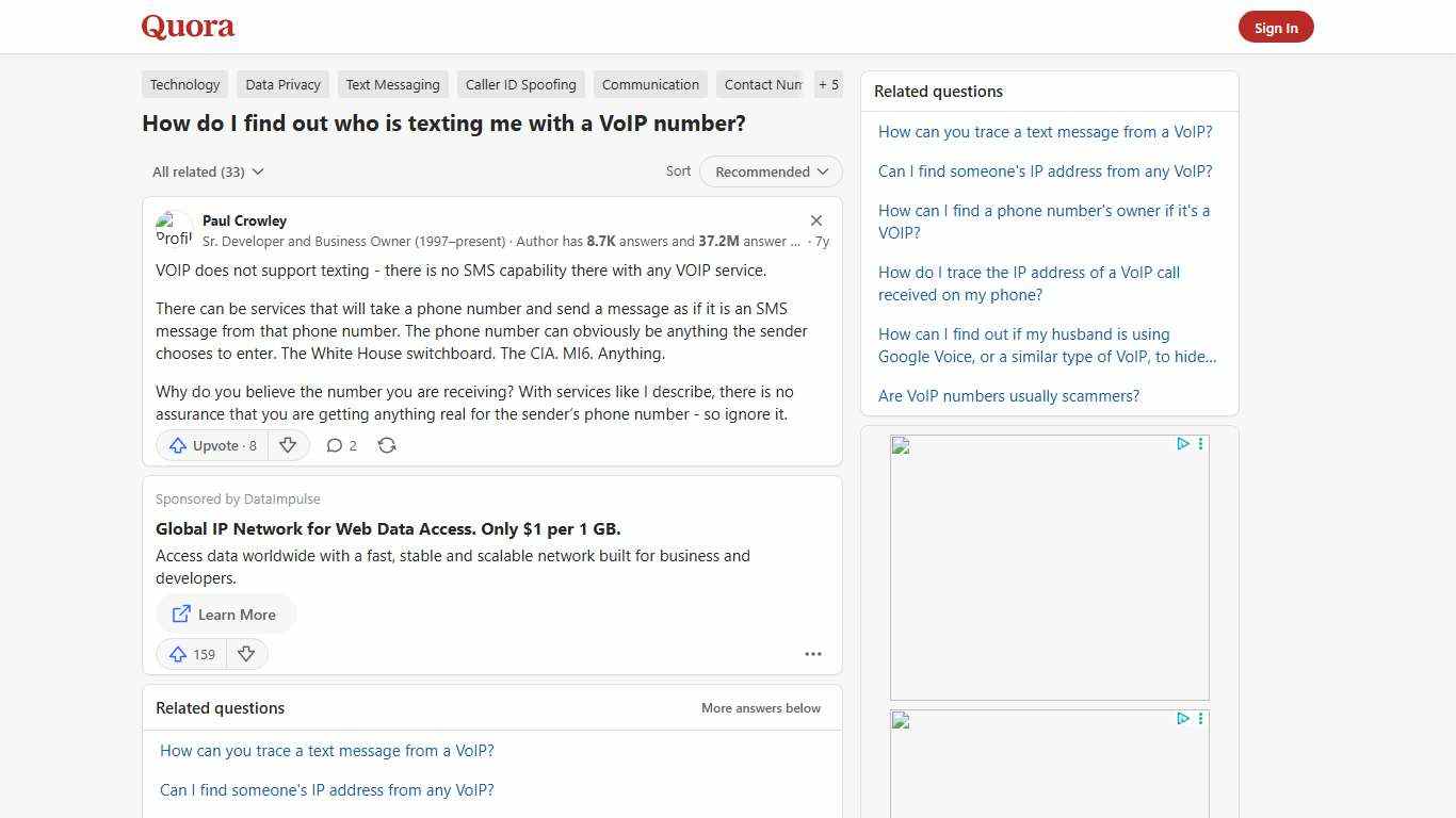 How to find out who is texting me with a VoIP number - Quora